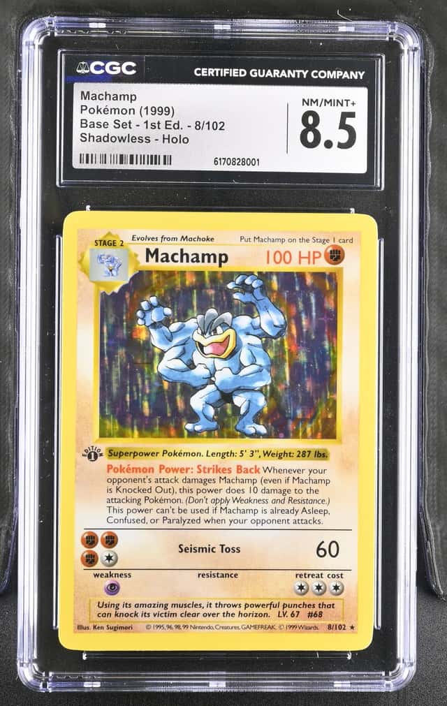 Pokemon Machamp Base Set Shadowless 1st Edition 8/102 Holo CGC 8.5
