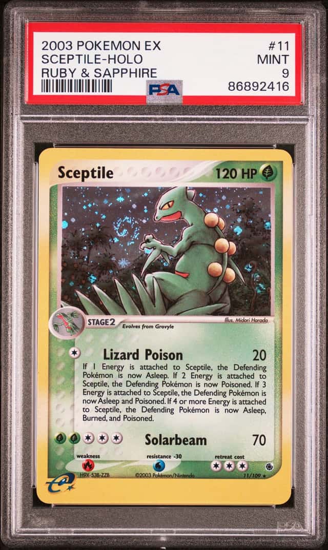 2003 Pokemon TCG EX Ruby & Sapphire Sceptile Holo Pokemon 11/109 PSA 9