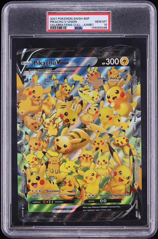 2021 Pokemon Sword & Shield Promo Celebrations Jumbo Alt Art Pikachu V-UNION #SWSH141 PSA 10
