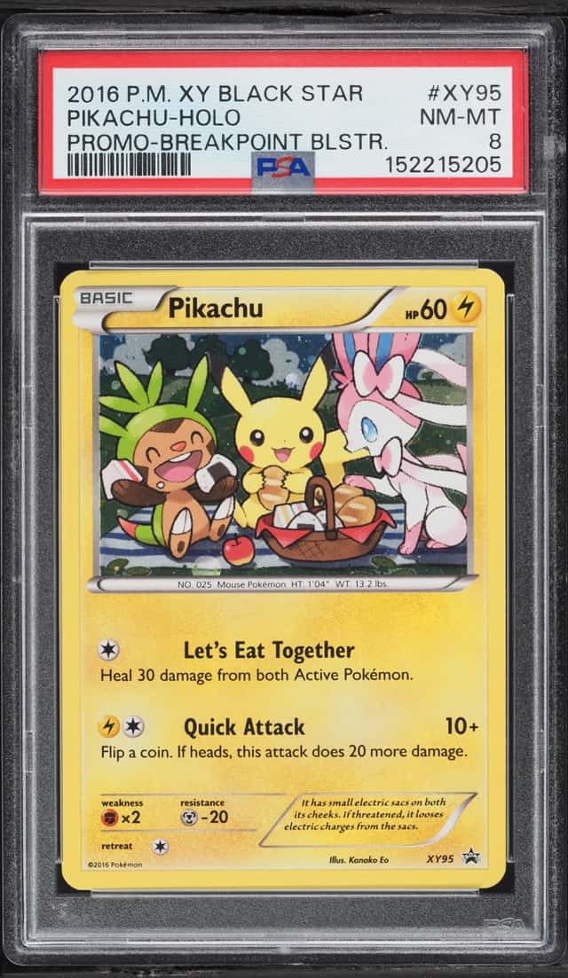 2016 Pokemon XY Promo BREAKpoint Blister Holo Pikachu #XY95 PSA 8 NM-MT