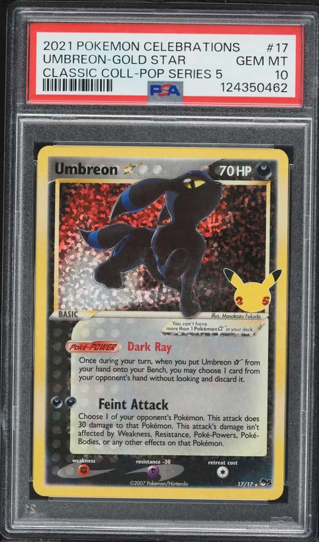 2021 Pokemon Sword & Shield Celebrations Classic Coll. Holo Umbreon Gold Star #17 PSA 10 GEM