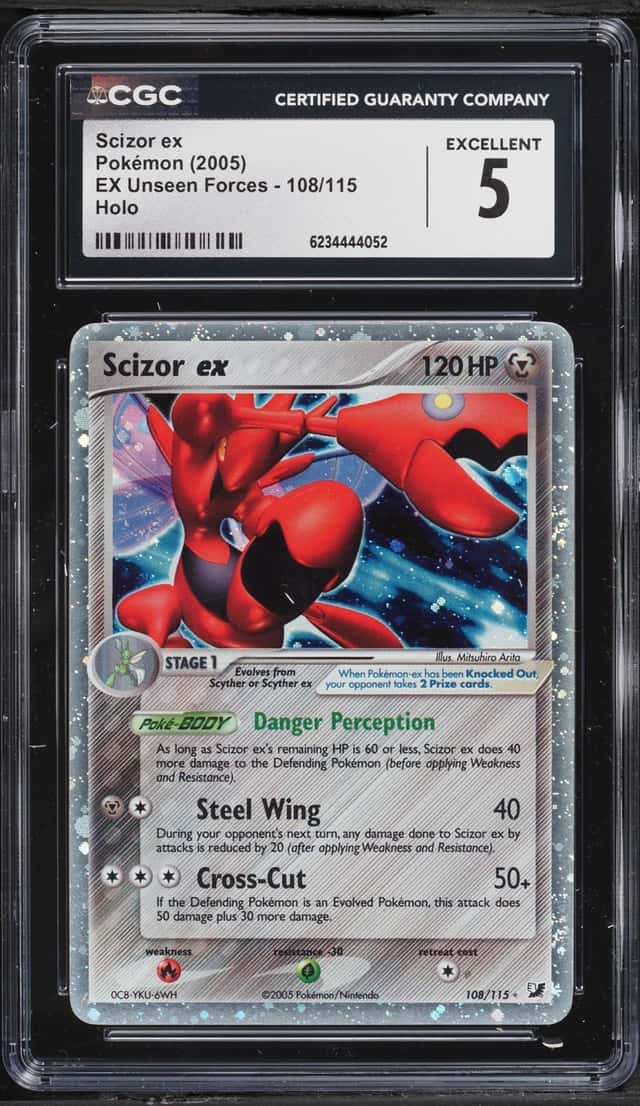 2005 Pokemon EX Unseen Forces Holo Scizor Ex #108 CGC 5 EX