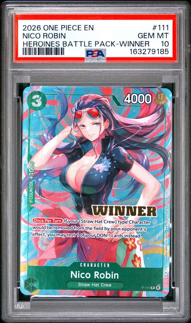 2026 One Piece EN Heroines Battle Pack Winner #111 Nico Robin PSA 10 GEM MINT