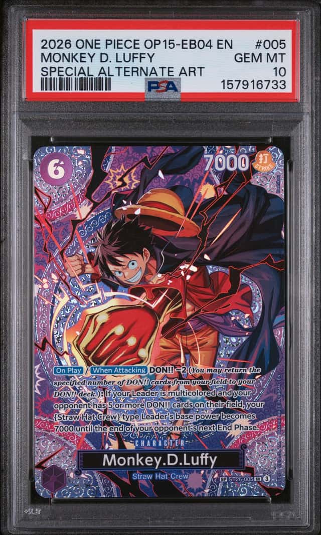 2026 One Piece OP05-EB04 EN Special Alternate Art #005 Monkey D Luffy PSA 10