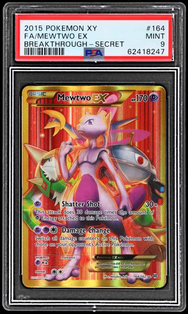 2015 Pokemon XY Breakthrough Secret Rare Mewtwo Ex #164