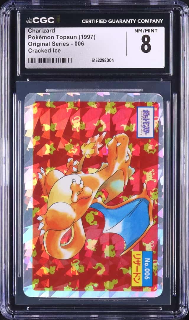 1997 Pokemon Japanese Charizard Prism Topsun #006 CGC 8