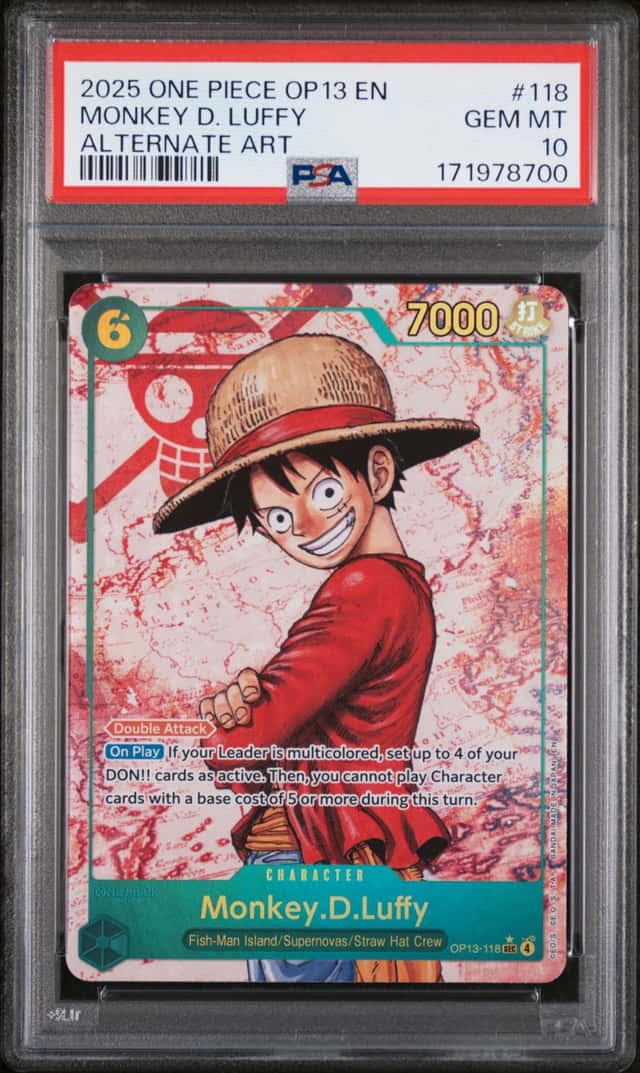 2025 One Piece Monkey D. Luffy Secret Rare Alt Art Alternative #OP13-118 PSA 10