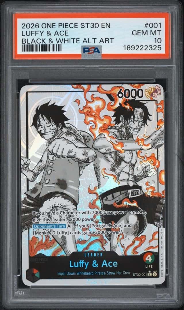 2026 ONE PIECE ST30-STARTER DECK EX LUFFY & ACE #001 LUFFY & ACE PSA 10