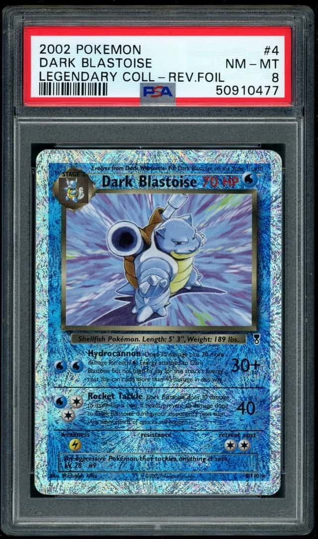 POKEMON DARK BLASTOISE 2002 LEGENDARY COLLECTION #4 REV.FOIL PSA 8