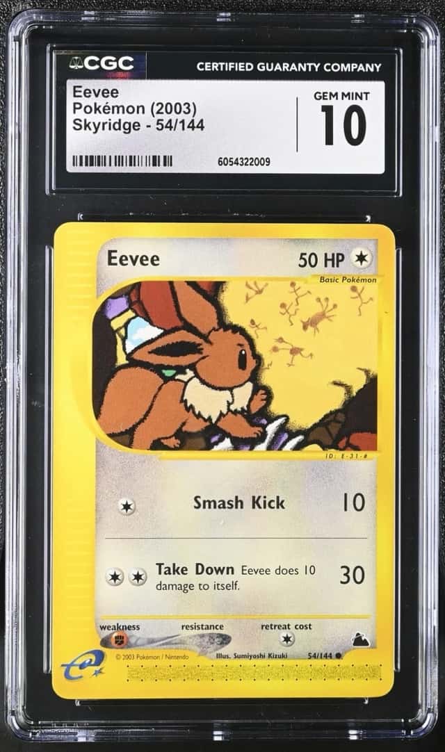 2003 Pokémon Eevee Skyridge #54/144 CGC 10