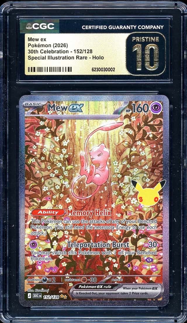 Pokémon Mew ex 2026 30th Celebration 152/128 Special Illus Rare CGC PRISTINE 10
