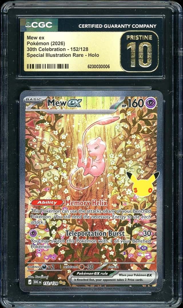 Pokémon Mew ex 2026 30th Celebration 152/128 Special Illus Rare CGC PRISTINE 10