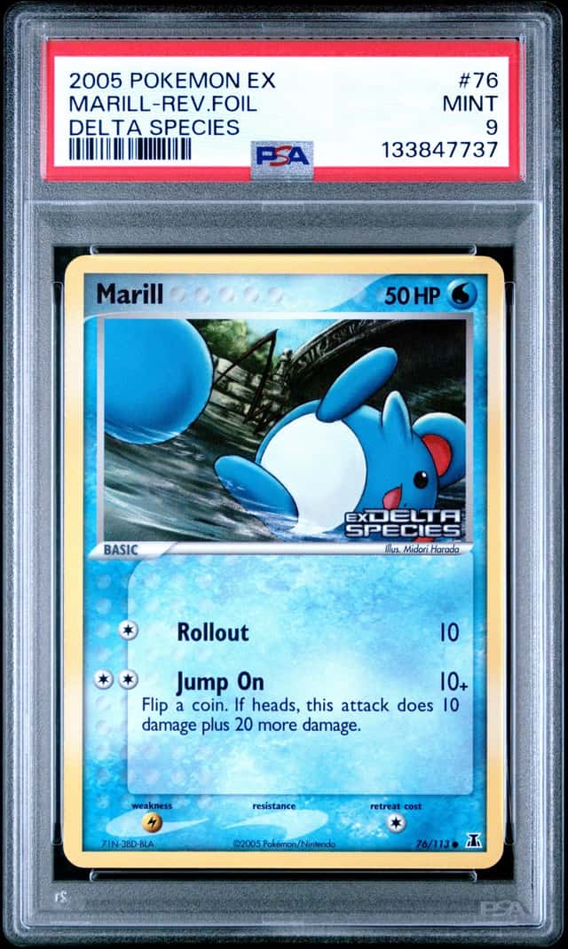 2005 Pokemon EX Marill Rev Foil Delta Species PSA 9