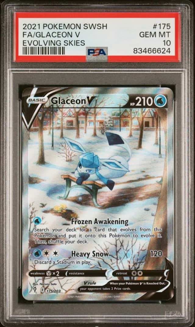 2021 Pokemon Glaceon V 175/203 Alt Full Art Evolving Skies PSA 10 GEM MINT