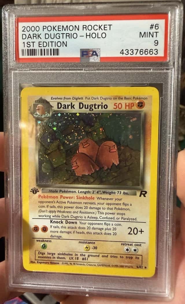 Swirl Wizards of the Coast Dark Dugtrio Team Rocket 1st Ed PSA 9 Holo 6/82 2000