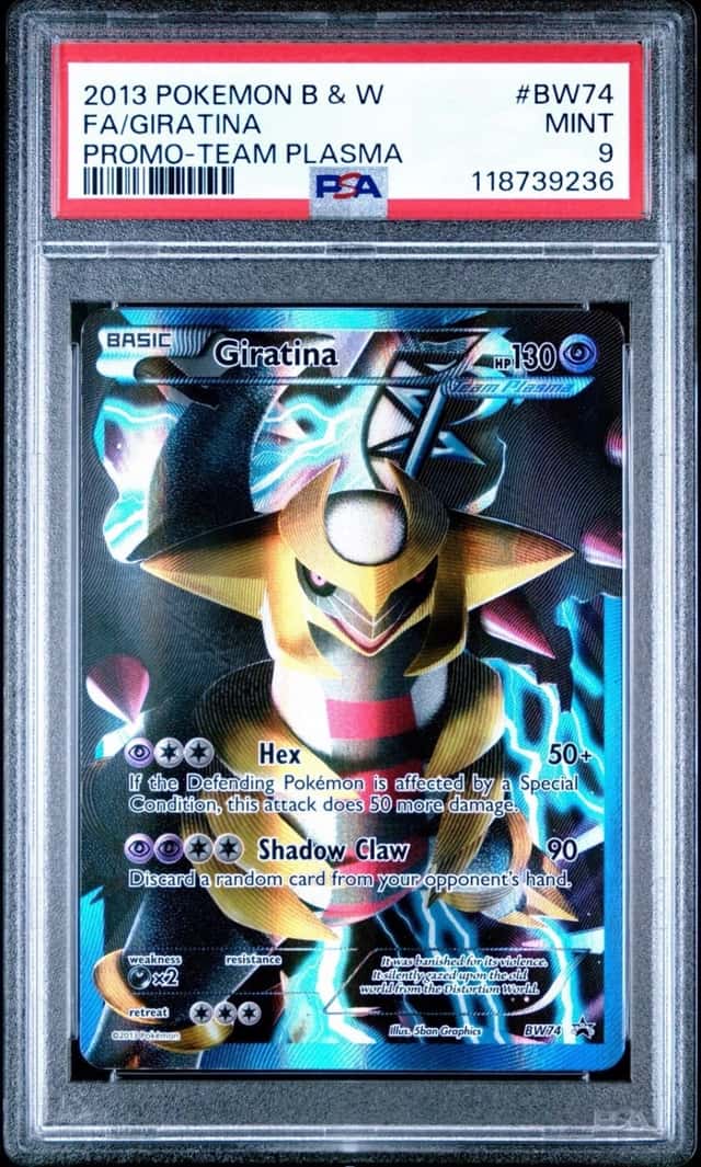 2013 POKEMON BLACK & WHITE PROMO BW74 FULL ART/GIRATINA TEAM PLASMA PSA 9