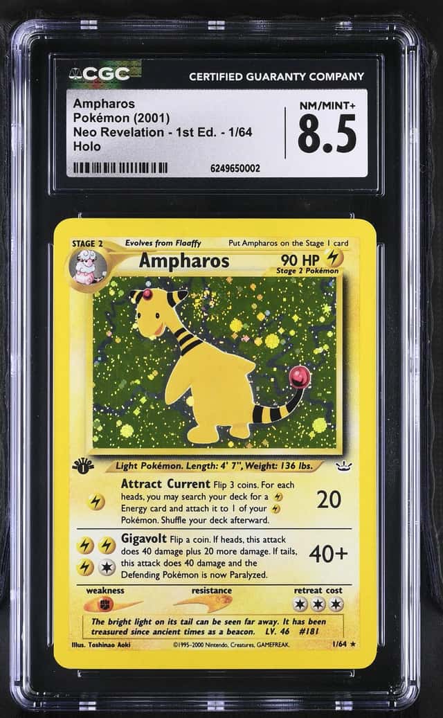 2001 Pokemon Neo Revelation 1st Edition #1 Ampharos Holo CGC 8.5 NM-MT+