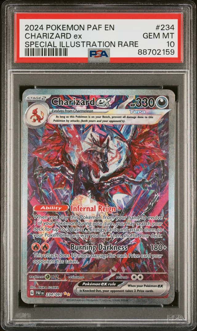 CHARIZARD EX 2024 POKEMON PALDEAN FATES 234/091 SIR PSA 10 Q3963-7