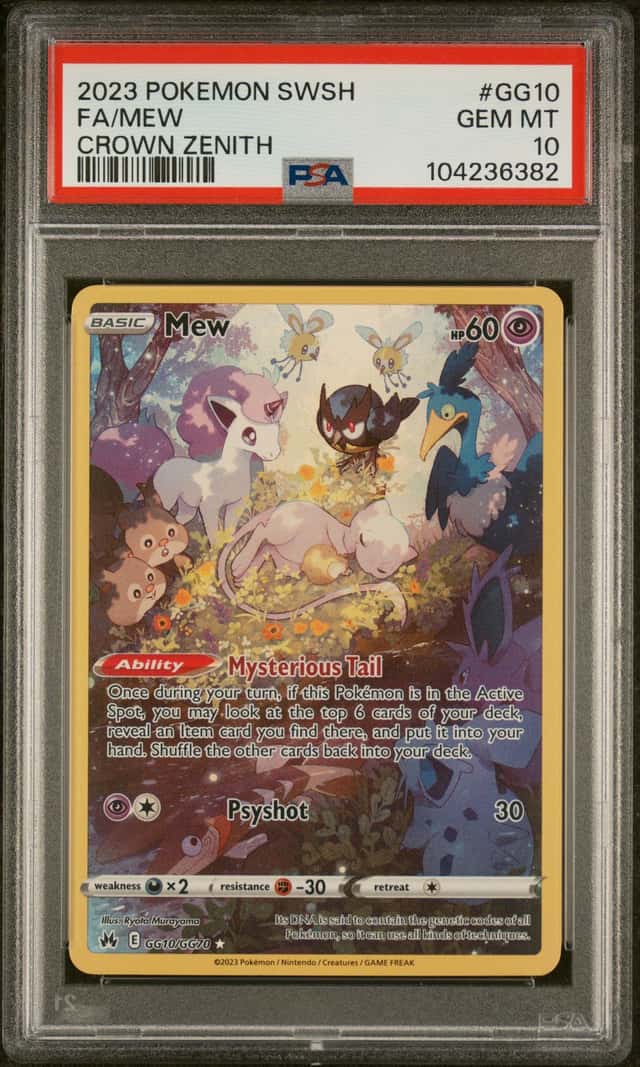 2023 POKEMON SWORD AND SHIELD CROWN ZENITH #GG10 FA/MEW PSA 10