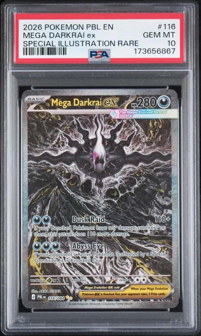 2026 POKEMON PBL EN-PITCH BLACK SPECIAL ILLUSTRATION RARE MEGA DARKRAI EX PSA 10