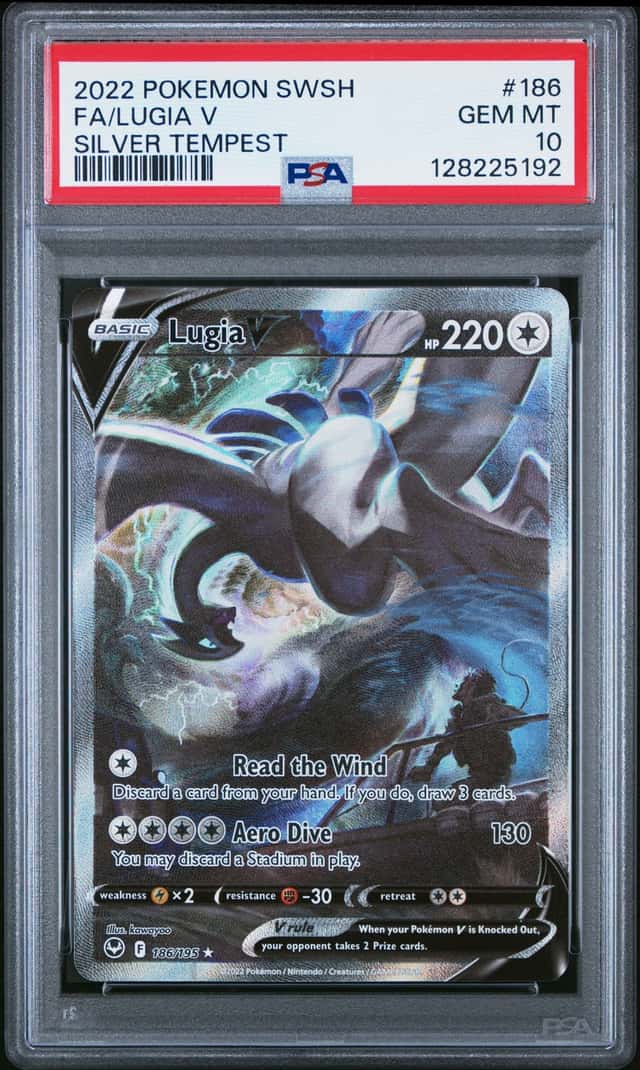 LUGIA V 2022 POKEMON SILVER TEMPEST 186/195 FULL ART PSA 10 Q3963-7