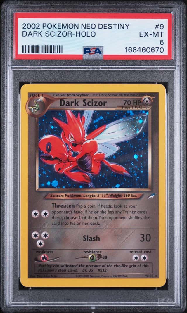 The Pokémon Company 2002 Neo Destiny Dark Scizor 9/105 Holo PSA 6 English