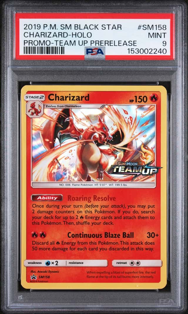 Charizard PSA 9 Pokemon SM Black Star Promos #SM158 Pre-Release Holo 2240