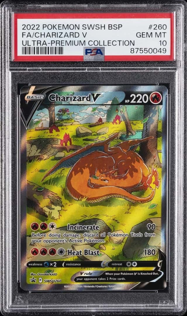 2022 POKEMON SWSH ULTRA-PREMIUM COLLECTION #260 FULL ART/CHARIZARD V PSA 10