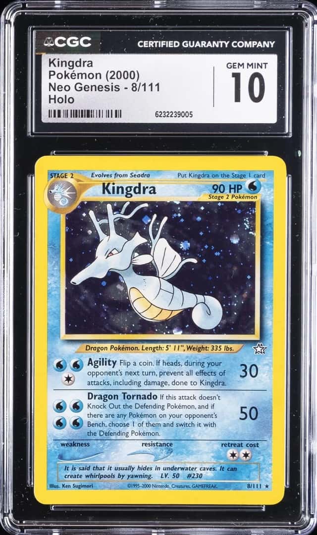 2000 POKEMON NEO GENESIS HOLO #8/111 KINGDRA CGC 10 GEM MINT