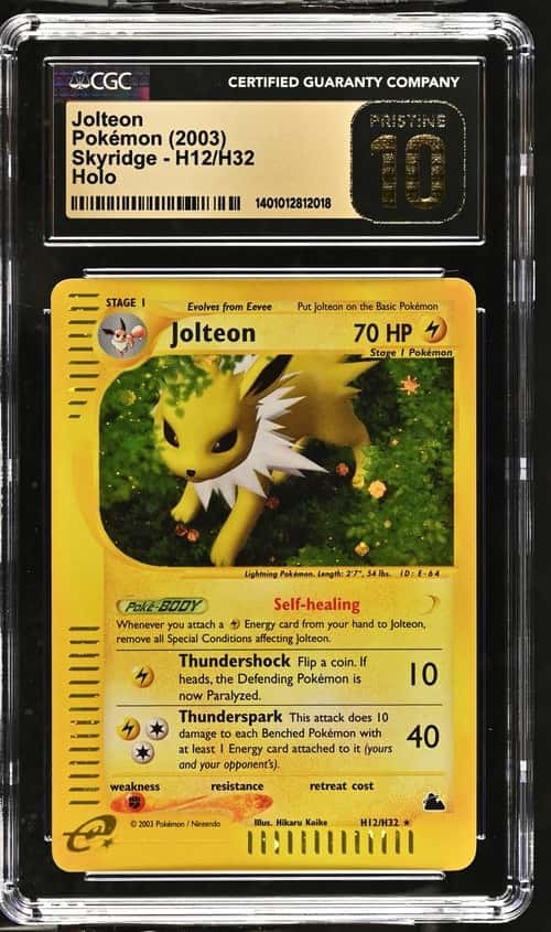 2003 Pokemon Skyridge Jolteon Holo #H12/H32 CGC 10 Pristine