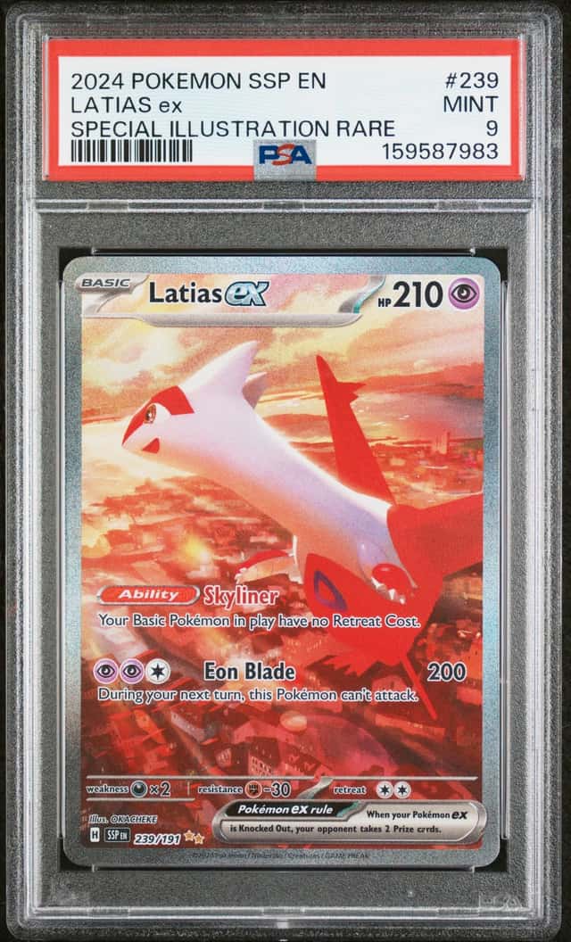 Pokemon Latias ex 239/191 Surging Sparks Special Illustration Rare Holo PSA 9