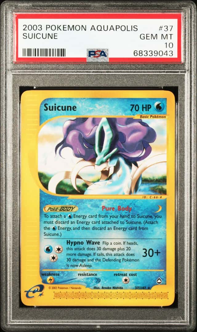 2003 Pokemon Aquapolis Suicune #37/147 PSA 10 GEM MINT