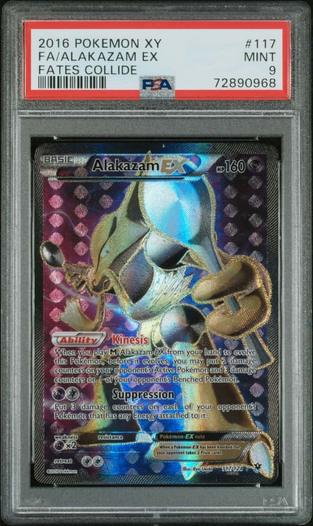 ALAKAZAM EX 2016 POKEMON FATES COLLIDE 117/124 RARE FULL ART PSA 9 Q3873