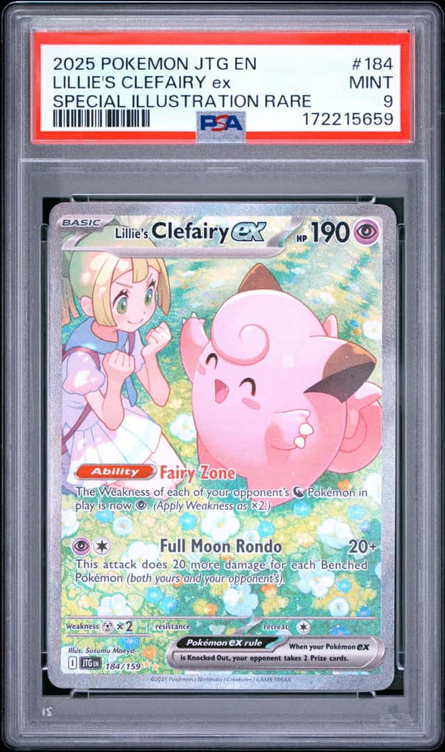 2025 POKEMON JTG SPECIAL ILLUSTRATION RARE #184 LILLIE'S CLEFAIRY EX PSA 9