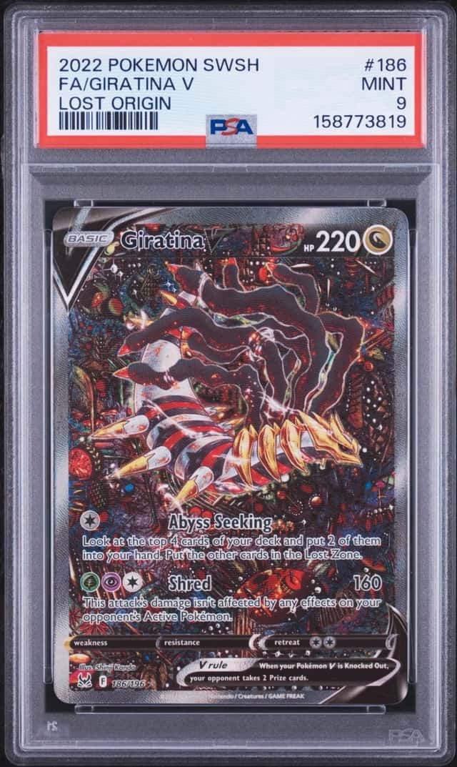2022 POKEMON SWORD & SHIELD LOST ORIGIN #186 FULL ART/GIRATINA V PSA 9