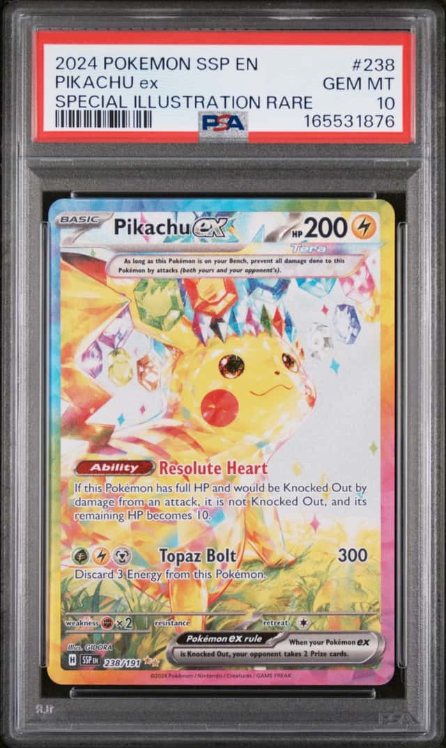 2024 Pokemon Surging Sparks Pikachu Ex #238/191 PSA 10 GEM MINT