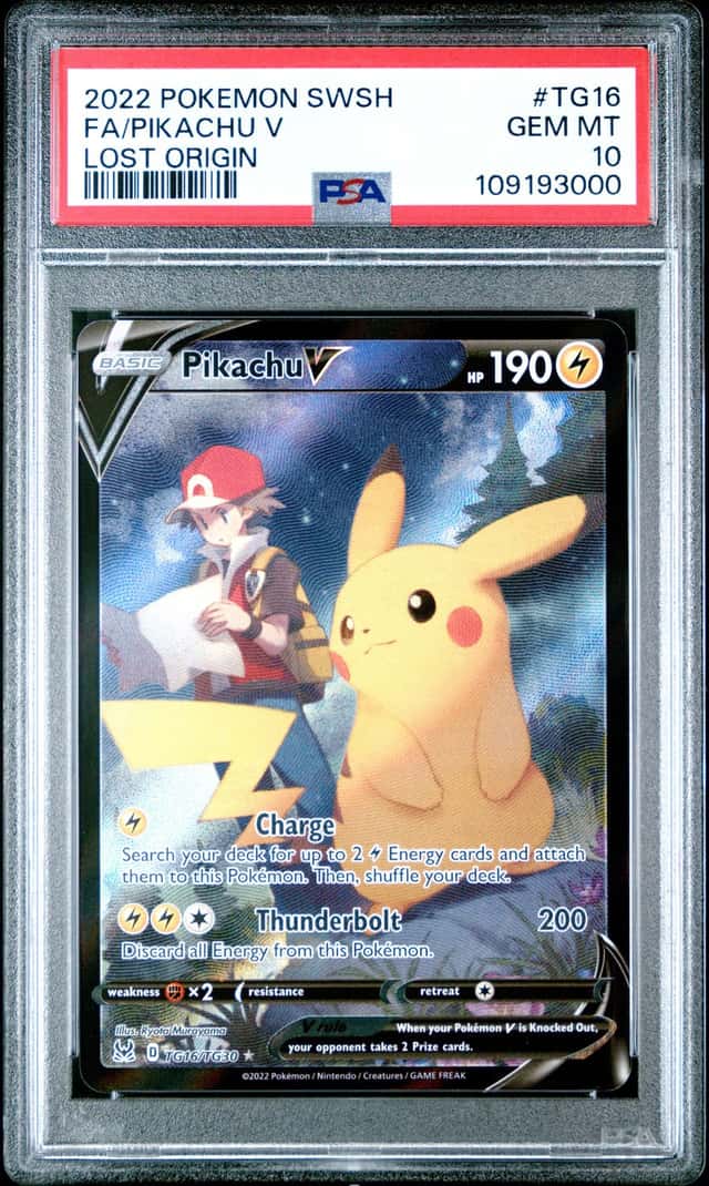 2022 Pokemon SWSH Lost Origin Pikachu V Trainer Gallery Rare #TG16/TG30 PSA 10