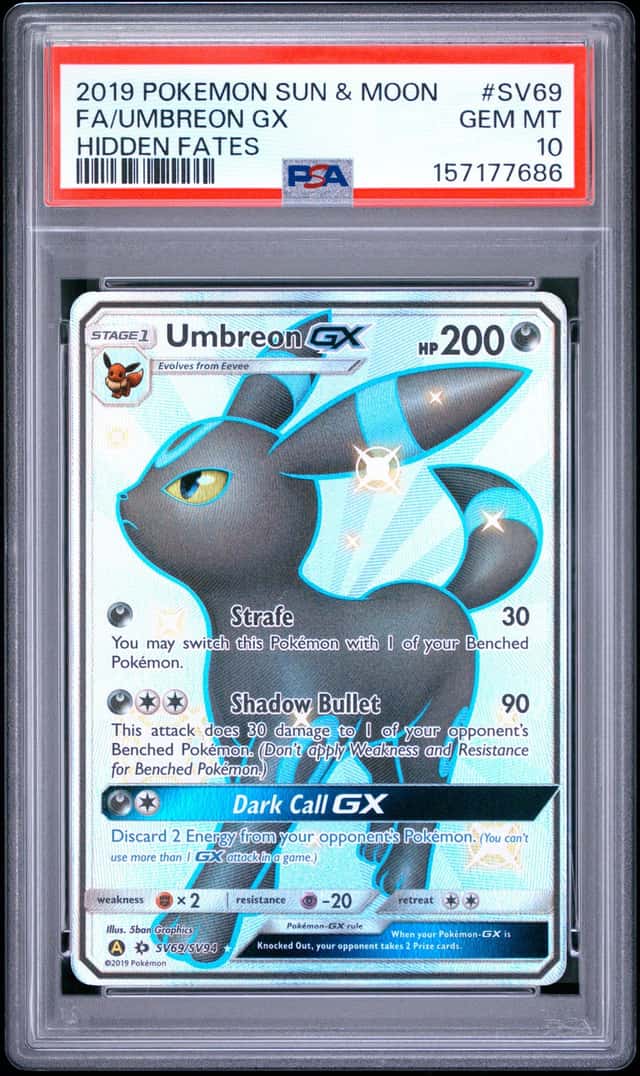 2019 Pokemon SM Hidden Fates Umbreon GX #SV69/SV94 PSA 10 GEM MINT