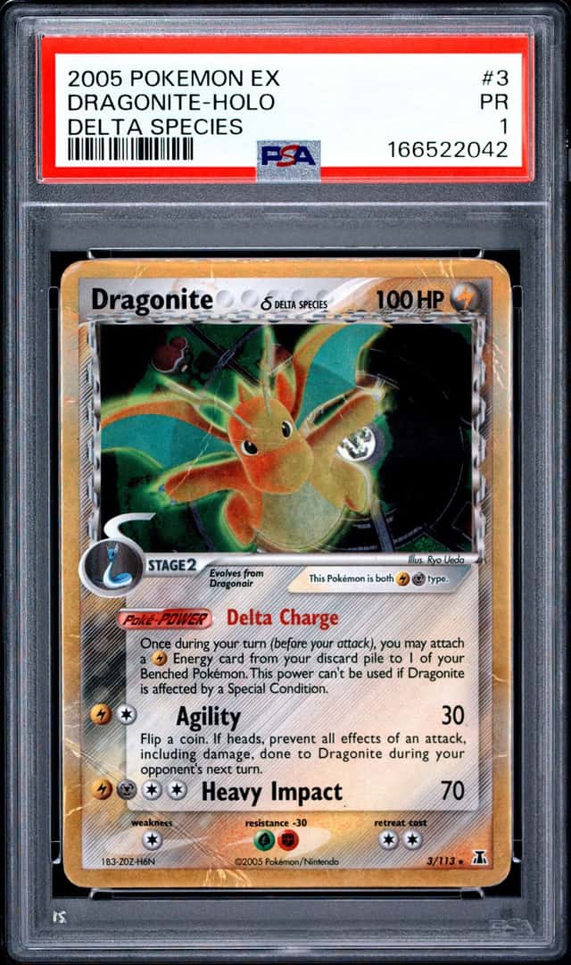 Pokemon Dragonite Holo EX Delta Species 3/113 PSA 1