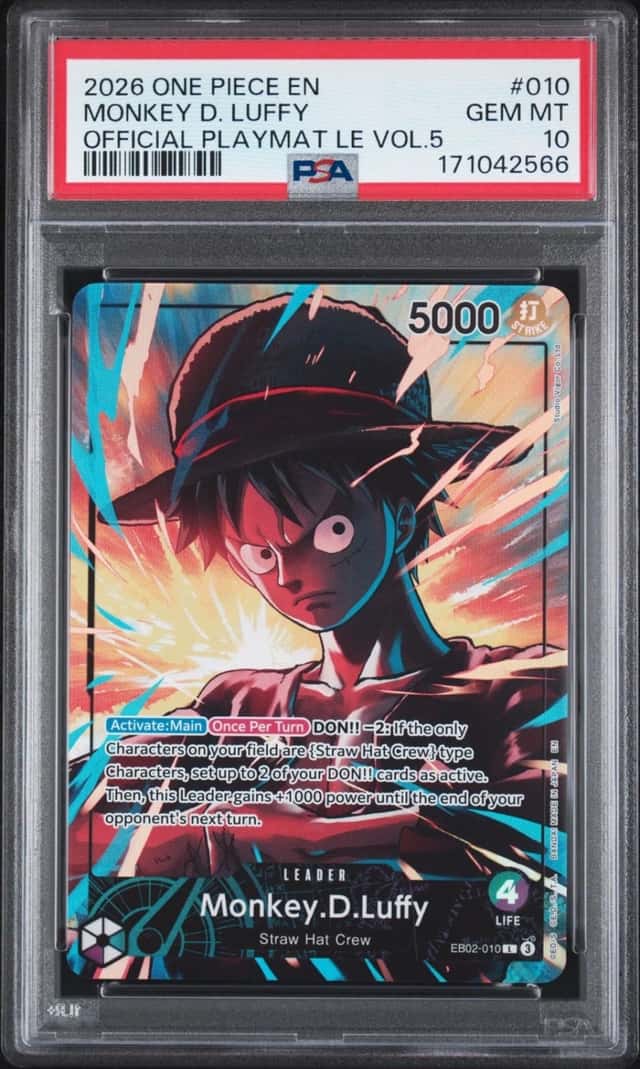 One Piece Monkey D. Luffy Promo 010 Official Playmat LE Vol.5 PSA 10 Gem Mint