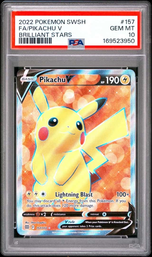 Pokemon Pikachu V Brilliant Stars Full Art 157 PSA 10 Gem Mint