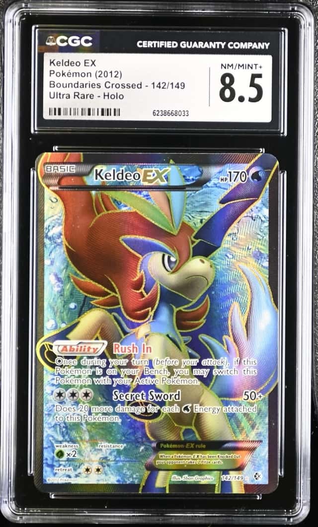 Pokemon Keldeo EX Boundaries Crossed 142/149 Ultra Rare CGC 8.5