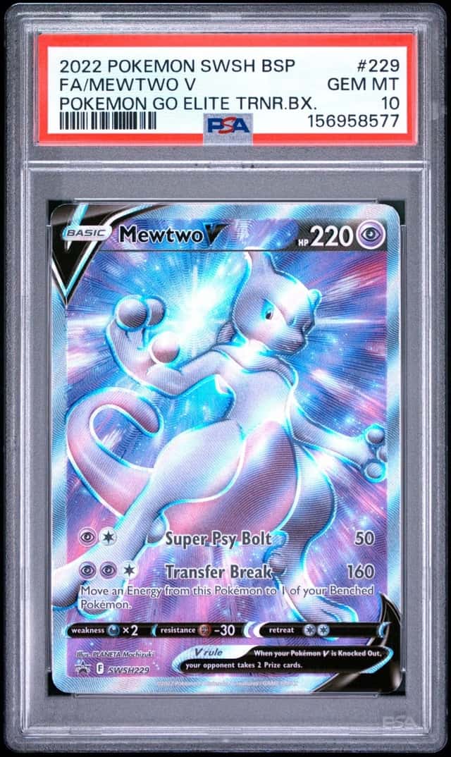 2022 POKEMON SWSH BLACK STAR PROMO #229 FULL ART/MEWTWO V PSA 10