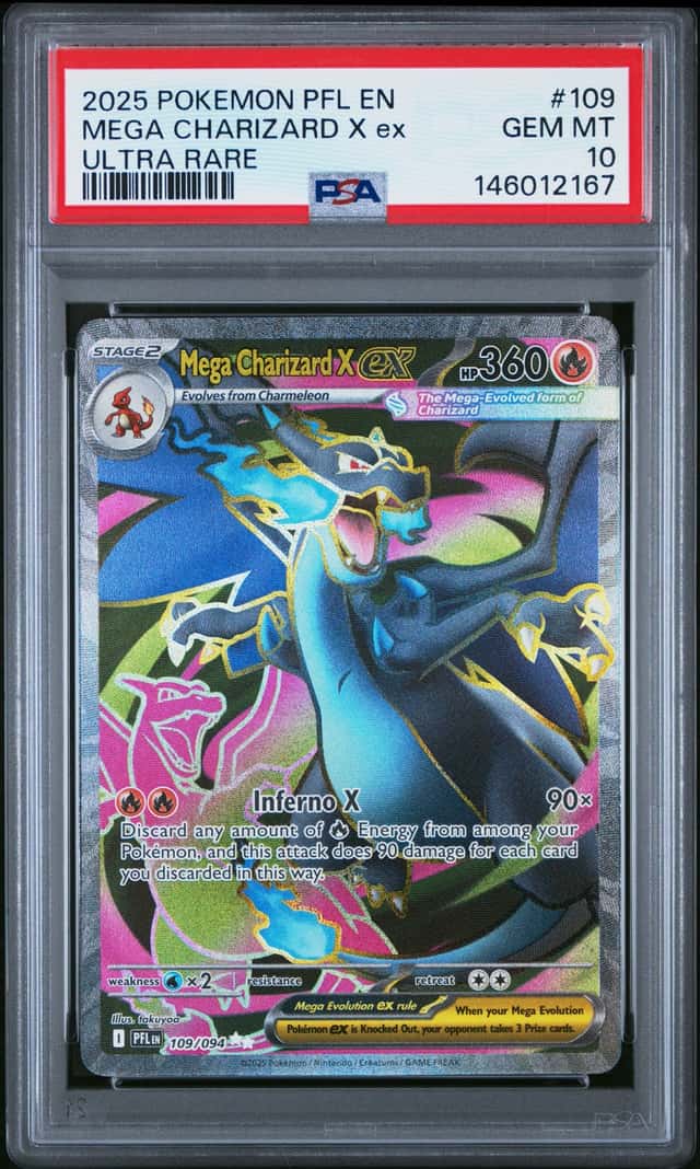 POKEMON MEGA CHARIZARD X ex 2025 PHANTASMAL FLAMES #109 ULT RARE PSA 10 #109