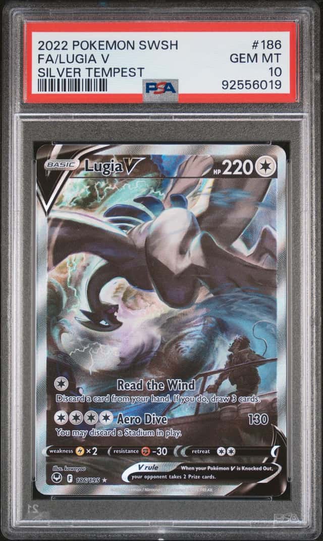 2022 Pokemon SWSH Silver Tempest Lugia V #186/195 PSA 10 GEM MINT