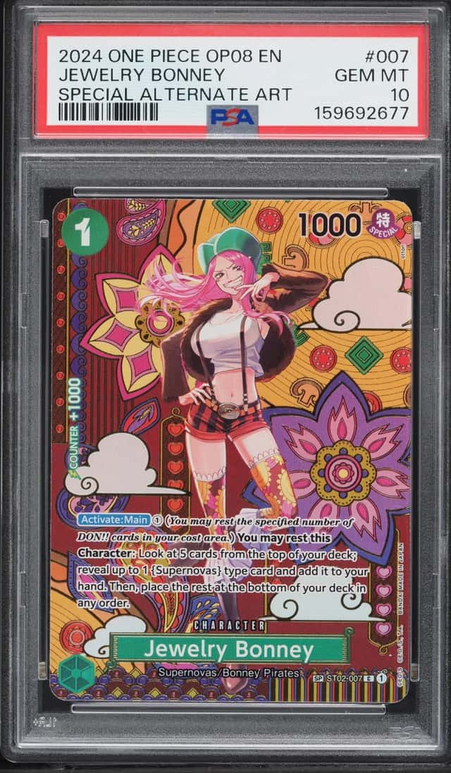 2024 One Piece Two Legends Special Alt Art Jewelry Bonney #ST02-007 PSA 10 GEM MINT