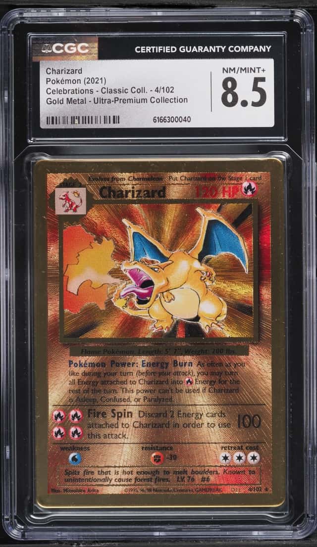 2021 Pokemon SWSH Celebrations Ultra Premium Collection Gold Metal Charizard #4 CGC 8.5 NM-MT+