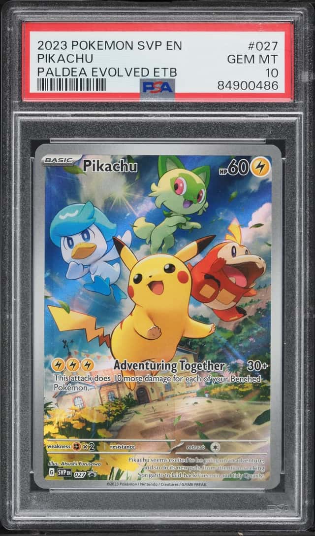 2023 Pokemon Scarlet & Violet Promo Paldea Evolved ETB Full Art Pikachu #27 PSA 10 GEM MINT