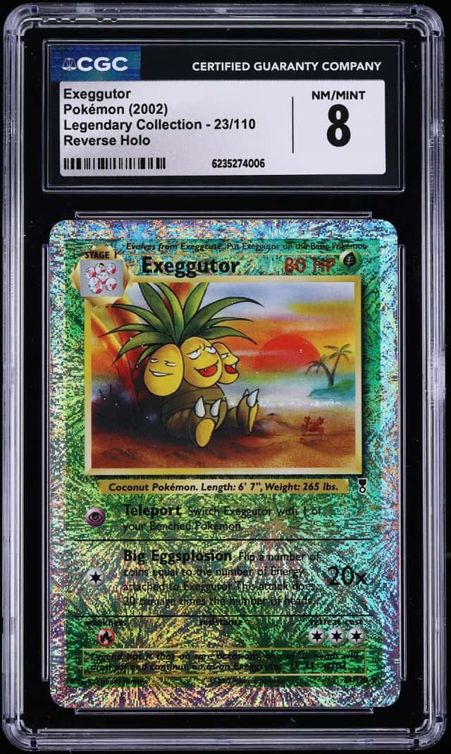 2002 Pokemon Legendary Collection Reverse Holo Exeggutor #23 CGC 8 NM-MT