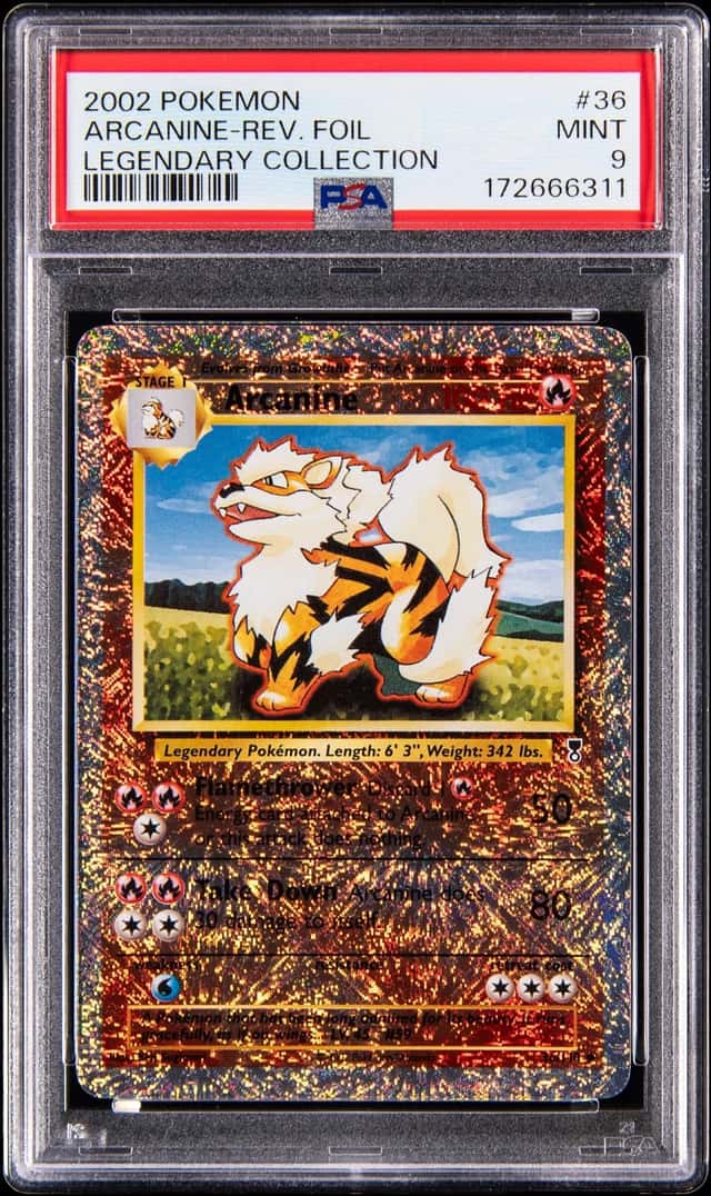 2002 Pokemon Legendary Collection Reverse Holo #36 Arcanine